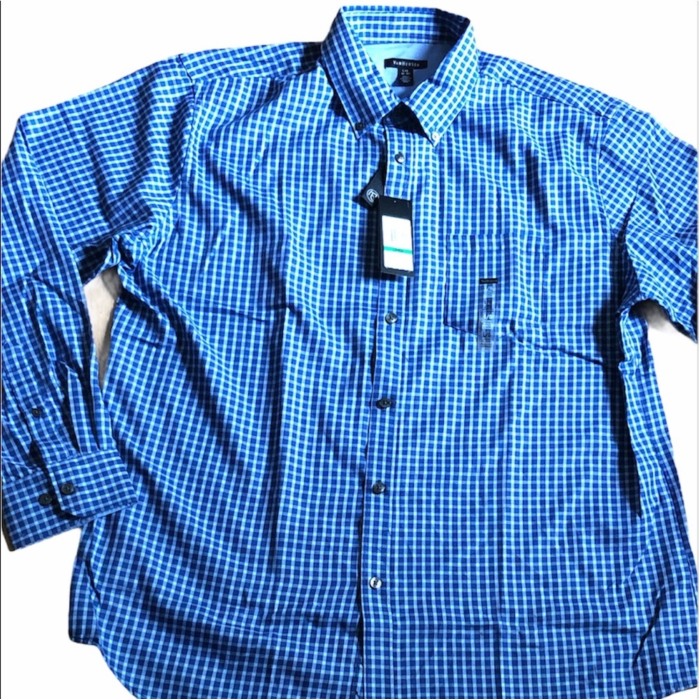 Van Heusen men’s long sleeve blue sodalite shirt L